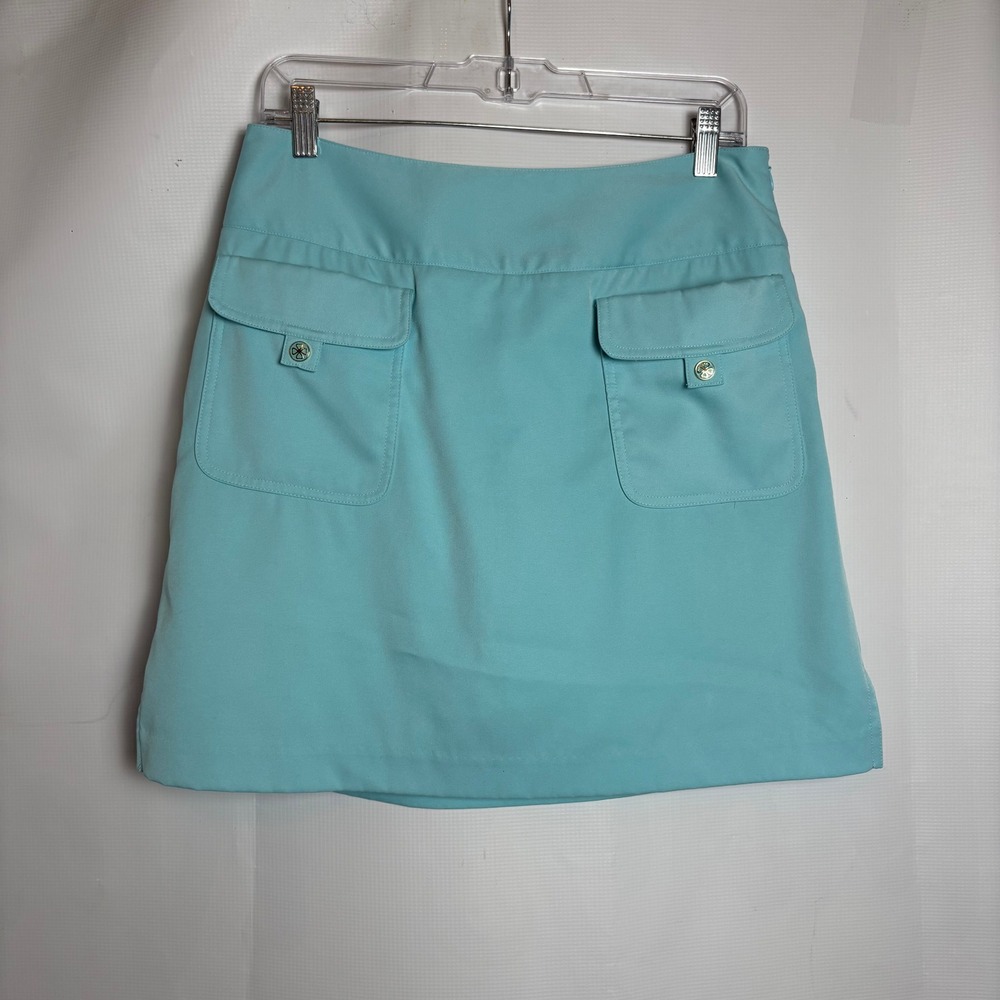 Bobby Jones Womens Aqua Blue Golf Skort Size 6 Cargo Pockets Activewear Skirt